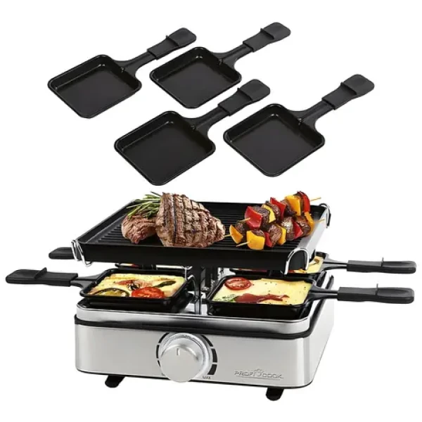 ProfiCook RG 1301 / Raclette gril / 800 W / pre 4 osoby / liatinová doska (501301)