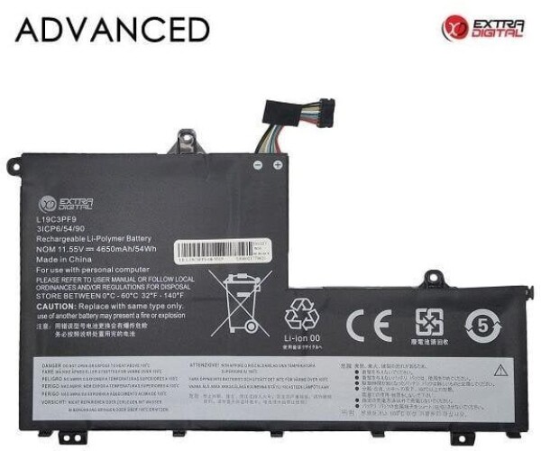 ExtraLink Nešiojamo kompiuterio baterija LENOVO L19C3PF9, 4650mAh, Extra Digital Advanced