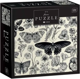 INTERDRUK Puzzle Flowers: Motýle a kvety