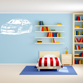 Veselá Stena Samolepka Pretekárske auto Farba: bílá, Veľkosť: 100 x 50 cm