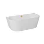 BESCO - Voľne stojaca vaňa VICA NEW biela, sifón s napúšťaním prepadom - Farba - Biela, Farba sifónu - Zlatá, Rozmer vane - 170 × 80 cm VANVIC170NZN