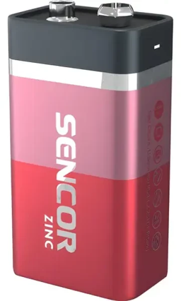 Sencor / Batéria 9V zinkouhlíková / 1 ks (SBA 6F22 1BP 9V Zn)