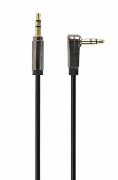 Gembird 3.5 mm stereo audio kábel 1.8m čierna / 1x 3.5 mm jack rovný (M) / 1x 3.5 mm jack pravouhlý (M) (CCAP-444L-6)