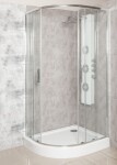 Sprchovací kút 80 x 100 cm Kerra Solid RA 80x100 CHR, chróm, pravostranný, s vaničkou 5907548124555