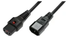 MicroConnect Predlžovací kábel s IEC zámkom C13 - C14 1.5m čierna (PC1003)