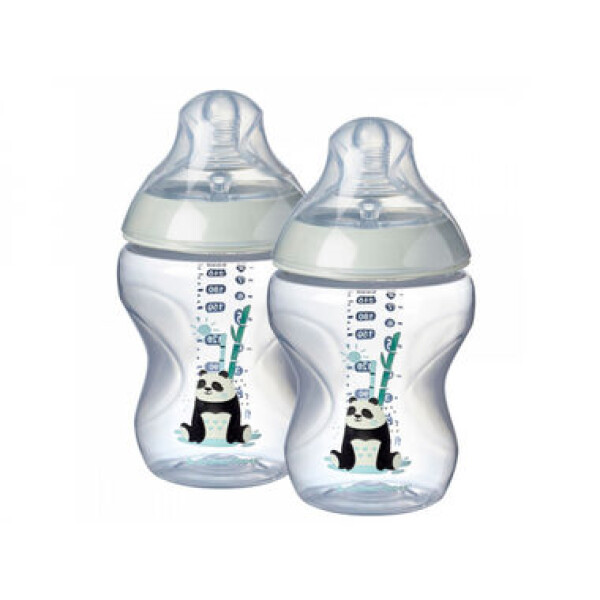 Tommee Tippee Dojčenská fľaša C2N potlač Girl 260ml 2ks / od 0 mesiacov (422550TT)