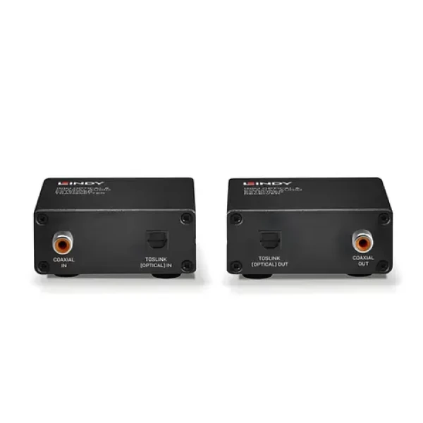 Lindy 70456 čierna / Extender digitálneho audia / Toslink a koaxiálna / 150 m / Cat5e/Cat6 (70456)