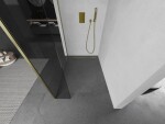 MEXEN/S - Kyoto Sprchová zástena WALK-IN 100 x 40, transparent, zlatá kartáčovaná 800-100-212-55-00-040