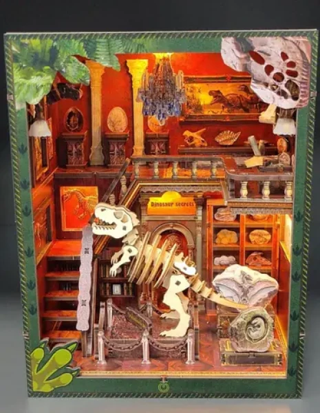 2Kids Toys 3D skladačka Zarážka na knihy Miniatúra domčeka Dinosaurie múzeum