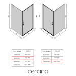CERANO - Sprchovací kút Porte Ľ/P - 8 mm - čierna matná, transparentné sklo - 100x80x195 - otočný CER-413588