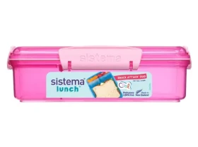 Sistema Lunch Krabička na desiatu s 2 oddelenými priehradkami 975 ml ružová (8592001419414)