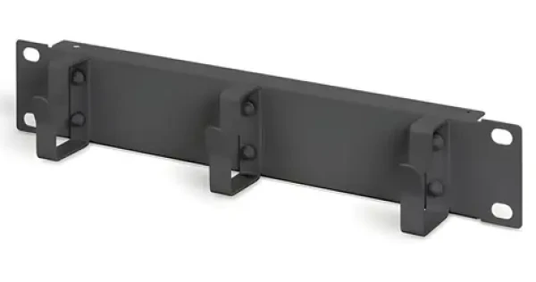 Digitus 10" panel pre správu káblov čierny / Rack príslušenstvo / 1U / 3 káblové krúžky (DN-10-ORG-1U-B)