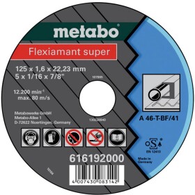Metabo 616192000 rezný kotúč rovný 125 mm 25 ks list, Profily; 616192000