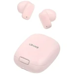 USAMS ID25 ružová / Bezdrôtové slúchadlá do uší / Bluetooth 5.3 / 30 mAh + 230 mAh (BHUID04)