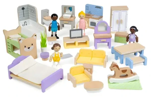 Bigjigs TOYS Drevený nábytok do domčeka pre bábiky