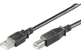 MicroConnect kábel USB 2.0 AB čierna / Kábel / M/M / 0,1 m / 480 Mbit/s (USBAB01B)