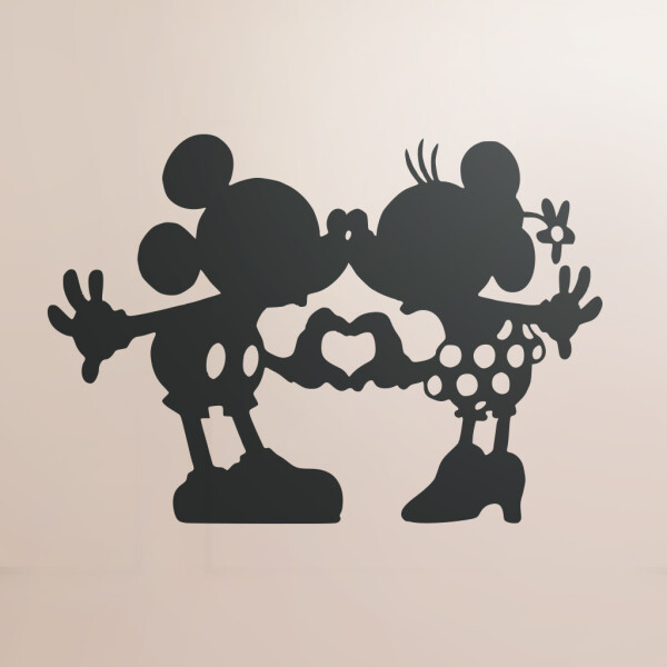 Veselá Stena Samolepka Mickey a Minnie čierna