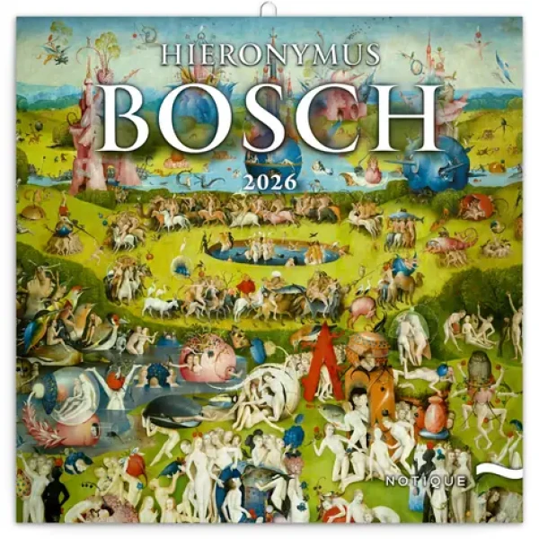 NOTIQUE Poznámkový kalendár Hieronymus BOSCH 2026 - Západný / 30 x 30 cm (PGP-35656-Z)
