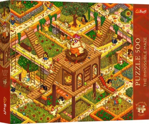 Trefl Puzzle Premium PLUS The Impossible Maze: Bláznivé kurčatá