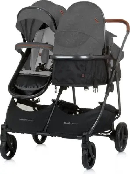 CHIPOLINO Kočík pre dvojčatá / rovnako staré deti - kombinovaný Duo SMART Cloud (KBDS02502CL)