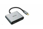 Akasa AK-CBCA26-18BK adaptér šedá / USB-C dokovací adaptér / USB-C 3.0 / 2x HDMI / 4K @ 60Hz (AK-CBCA26-18BK)