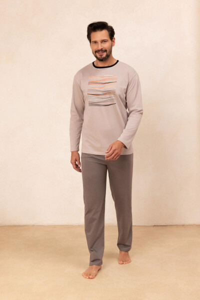 PÁNSKE PYŽAMO 492 J/25 Béžová M