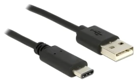 DeLock čierna / Kábel USB-C na USB-A / 1 m / USB 2.0 (83600)