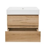 Kúpeľňová skrinka 2 zásuvková s umývadlom SAT B-Way 79x50x45 cm dub mat BWAY280OAKU2BI BWAY280OAKU2BI