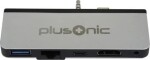 Adesso Z Plusonic Docking Adapter/Hub für Microsoft Surface Go, 5in1: USB 3.0/RJ45 Gigabit-Ethernet/Type-C/HDMI/AUX