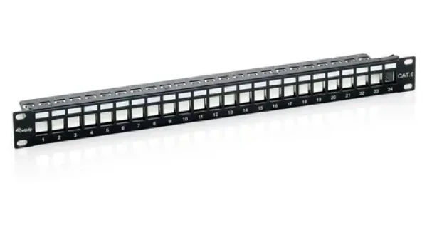 Equip 19" FTP čierna (769124) / Patch panel / 24x Keystone / 1U / LSA-110 (769124)