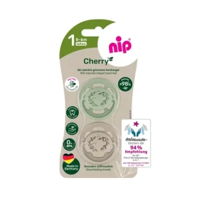 NIP Cherry NATURE line Cumlík kaučuk veľkosť 1 (0-6m) zelená/hnedá 2ks (NIP38875-51)