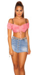 Sexy KouCla Off Shoulder Crop Top Einheitsgroesse