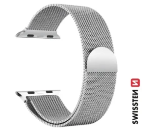 Swissten Milánsky ťah remienok pre Apple Watch 38/40/41mm strieborná (46000202)