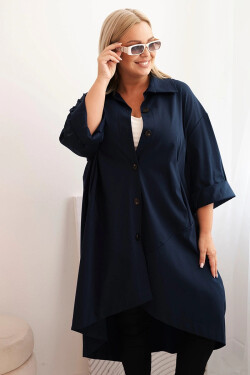 Dámske sako Punto Plus Size s bavlnou a gombíkmi Garnet UNI