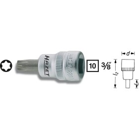 Hazet 8802-T15 8802-T25 Torx nástrčný kľúč T 25 3/8 (10 mm); 8802-T25