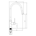 SAPHO SAPHO - SILI stojánkova drezová batéria, flexibilné ramienko, čierna/chróm SR426