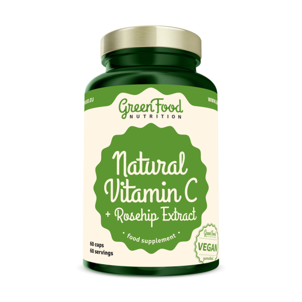 GreenFood Nutrition Natural vit C+Rosehip 60cps