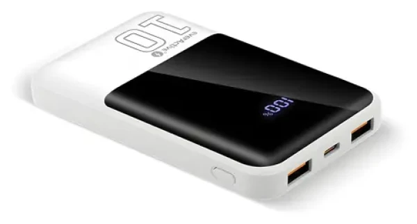 Powerbanka 10 000 mAh biela / Powerbanka / 2x USB-A + 1x USB-C / 22,5 W QC4.0 / LED displej (EB-10Q)