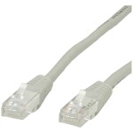 Value 21.99.0905 RJ45 sieťové káble, prepojovacie káble CAT 6 U/UTP 5.00 m sivá netienený 1 ks; 21.99.0905