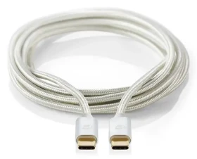 Nedis Profigold USB-C strieborná / USB-C kábel / USB-C - USB-C / USB 2.0 / nylon / 2 m (CCTB60800AL20)