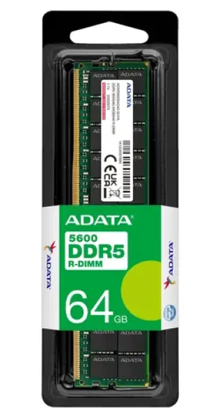 ADATA 64GB (1x64GB) DDR5 5600MHz R-DIMM ECC Reg / Operačná pamäť / CL46 / 1,1 V (AD5R560064G40-SHYA)