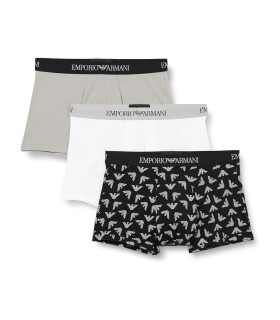 Pánske boxerky 111625 4R722 18111 sivá/biela/potlač - Emporio Armani L