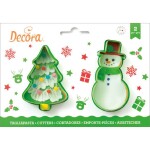Vykrajovátko snehuliak a stromček 8,5 cm - Decora