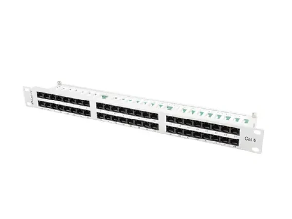 Lanberg 19" sivý / Patch panel / 48 portov / RJ-45 / Cat.6 UTP / 1U (PPU6-1048-S)