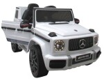 Mamido Elektrické autíčko Mercedes G63, biele s penovými EVA kolesami, mäkké sedátko, licencované