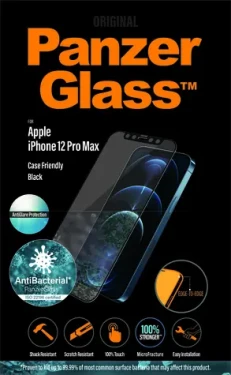 PanzerGlass Tvrdené sklo Case Friendly AntiGlare pre Apple iPhone 12 Pro Max čierna (5711724027215)