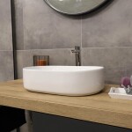 Mereo Umývadlo na dosku bez prepadu, Celie, 530x315x135 mm, okrúhle, keramické - pre zaslanie na palete UC533214O