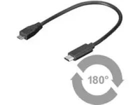 MicroConnect kábel USB3.1 C (M) - microUSB2.0 B (M) 0.2m čierna / 480Mbit/s (USB3.1CAMB02)