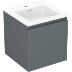 MEXEN/S - Orio kúpeľňová skrinka 45 cm s umývadlom Otis, 1 šuplík, grafit mat/biela mat 91A10-04547-1-BF66-W18M01