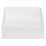 INVENA - Umývadlo na dosku Glamour Trend 36x36cm, ryhovaný štvorec, biely lesk CE-63-K01-L